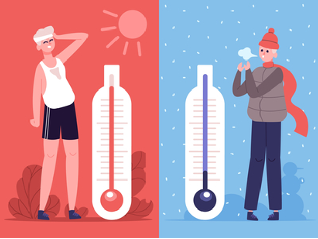 hot and cold temperature graphic