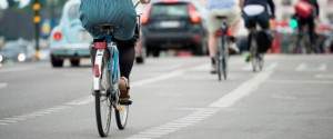 Healthy people bicycle