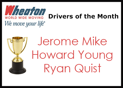 Wheaton Drivers of the Month - May 2016