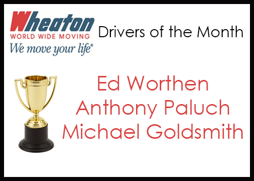 Wheaton Drivers of the Month - August 2016