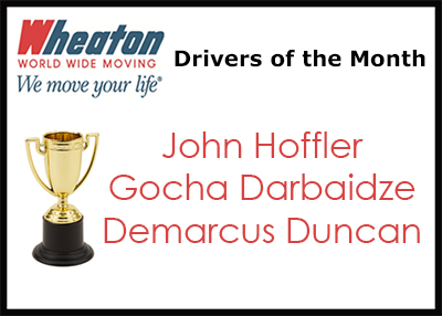 Wheaton Drivers of the Month - March 2017