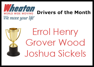 Wheaton Drivers of the Month - April 2017