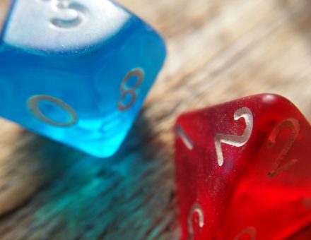 blue and read dice