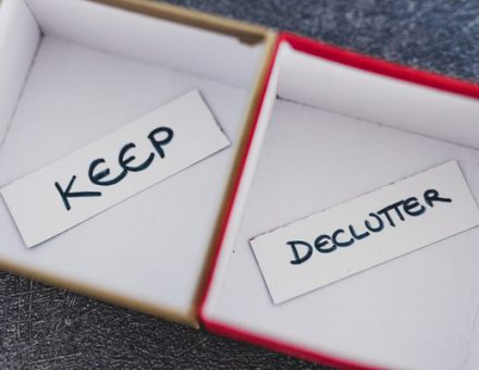 keep and declutter boxes
