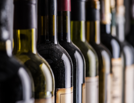 Row of wine bottles