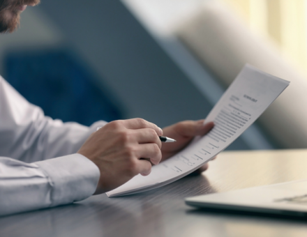 man reading contract