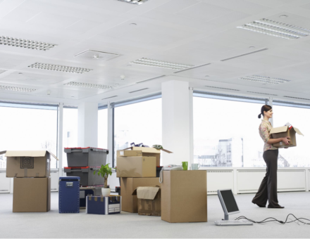 Employee moving out of their corporate office