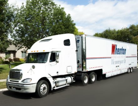 Wheaton truck on residential street.