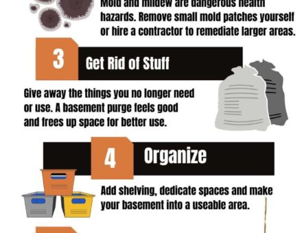 An infographic on how to improve the state of your basement.