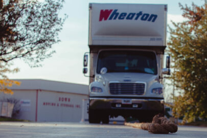 Wheaton truck with rope tied to front