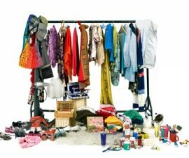 wrack of clothes and miscellaneous items