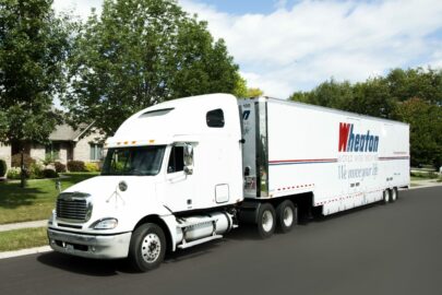 Wheaton truck on residential street.