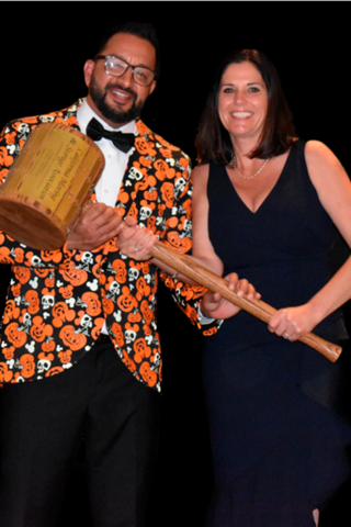 Wheaton agent Jesse Chavez of Golden West Moving Systems accepts the Chairman's Gavel as the 2023-2024 California Moving & Storage Association's chairman
