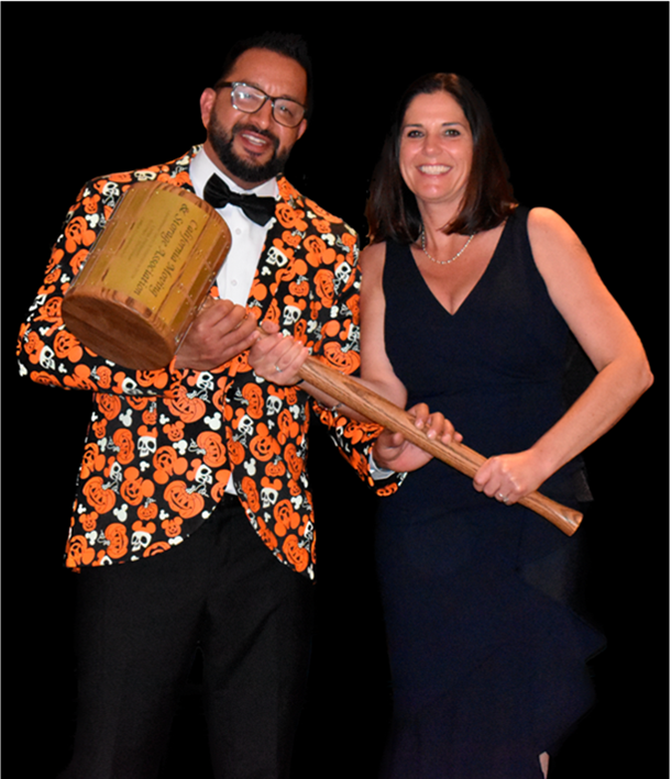 Wheaton agent Jesse Chavez of Golden West Moving Systems accepts the Chairman's Gavel as the 2023-2024 California Moving & Storage Association's chairman