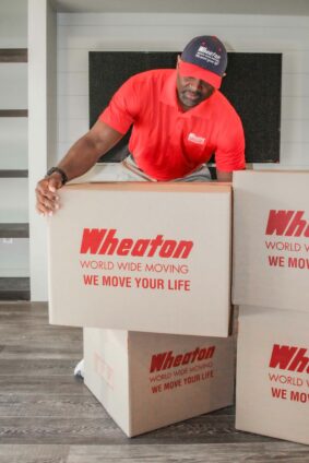 Wheaton mover holding boxes.