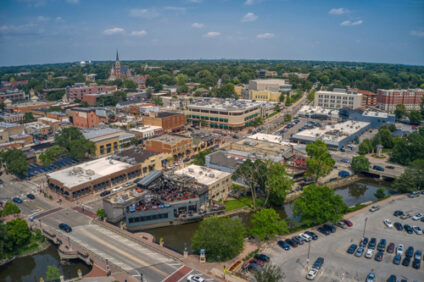 Aerial view of Naperville, IL